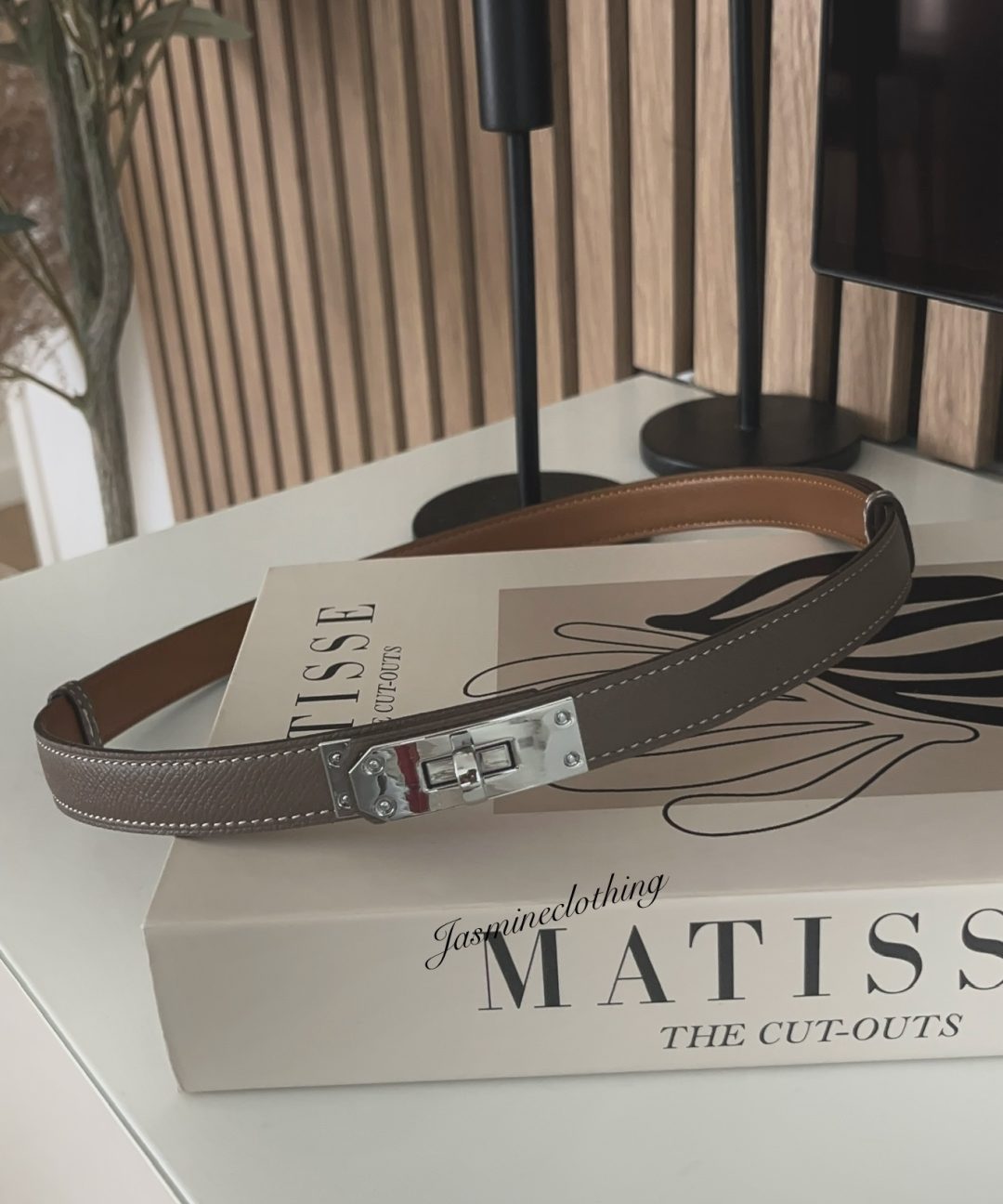 CEINTURE TAUPE ARGENTÉ