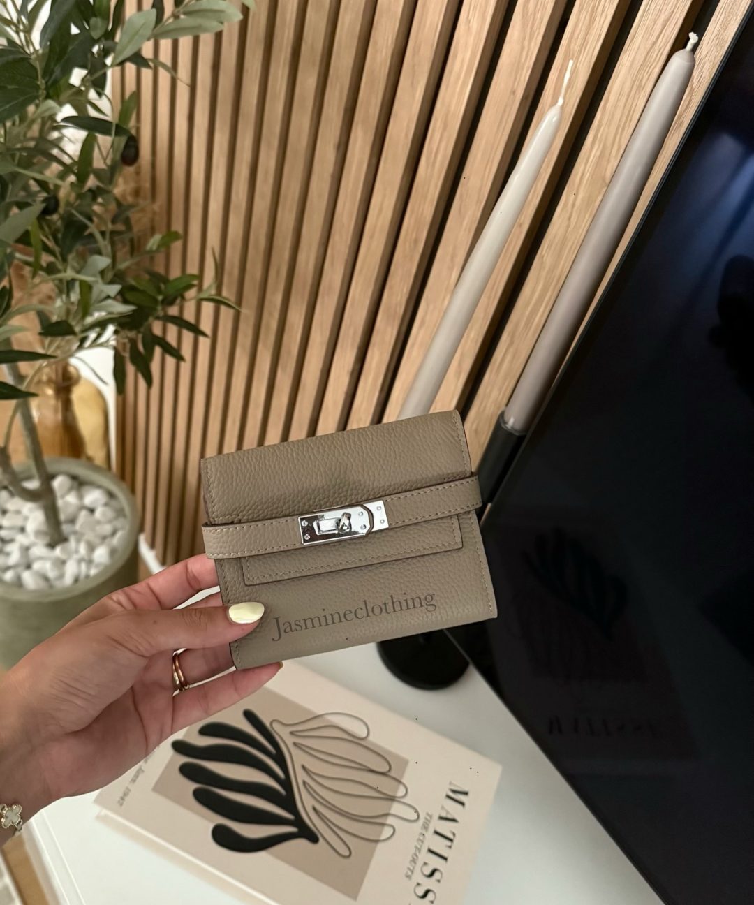 Porte cartes small taupe