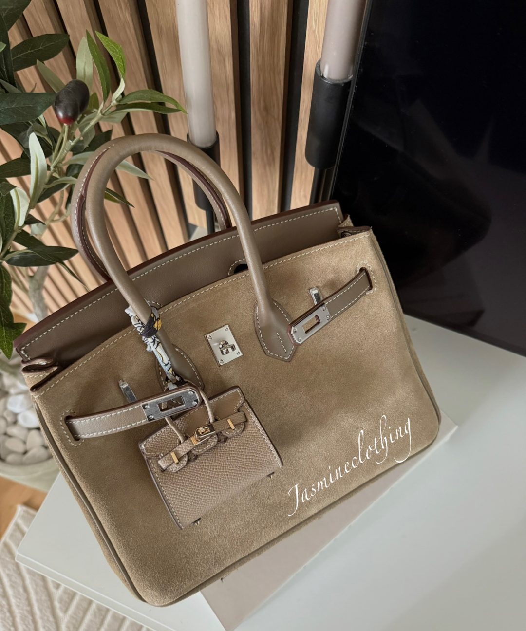 BB daim taupe argenté 25cm